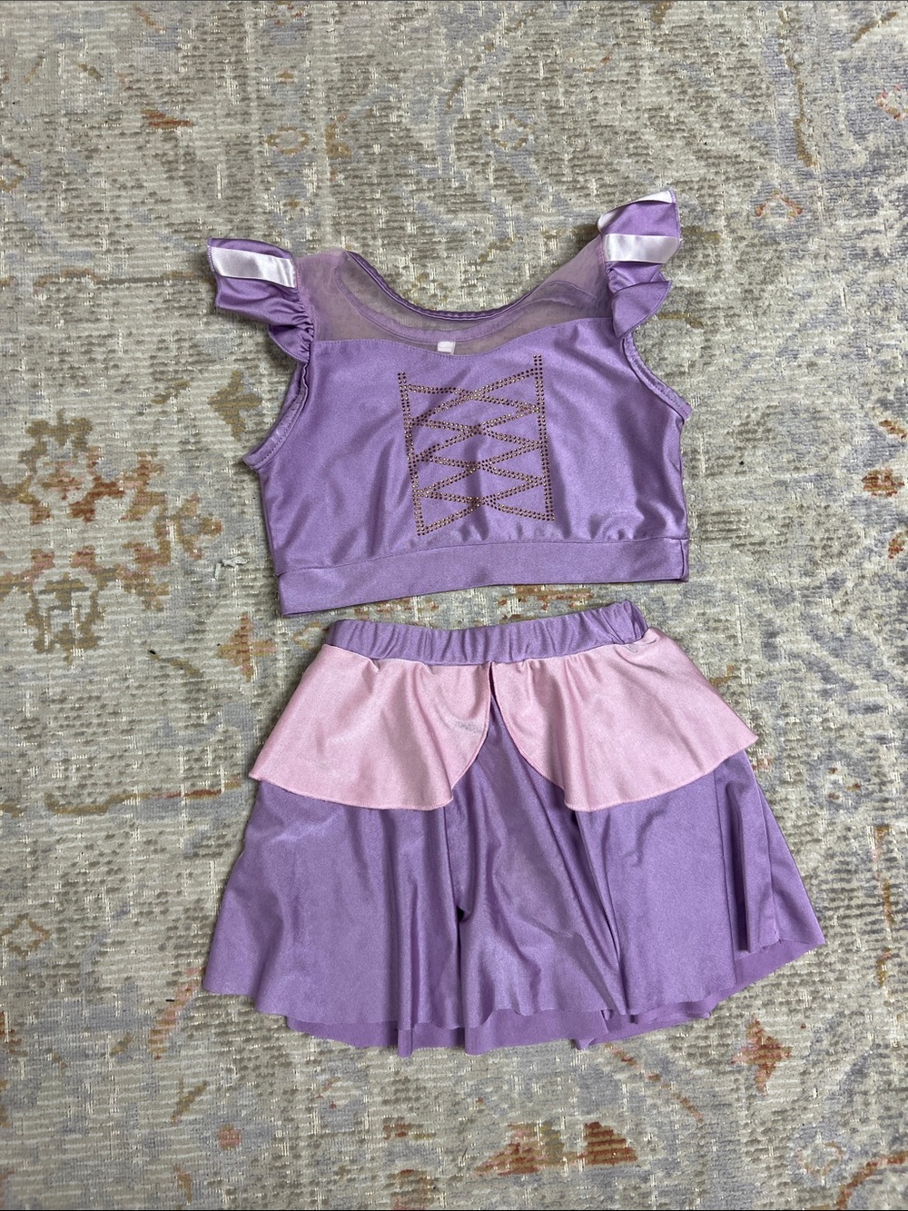 Girls Rapunzel style two piece swimsuit